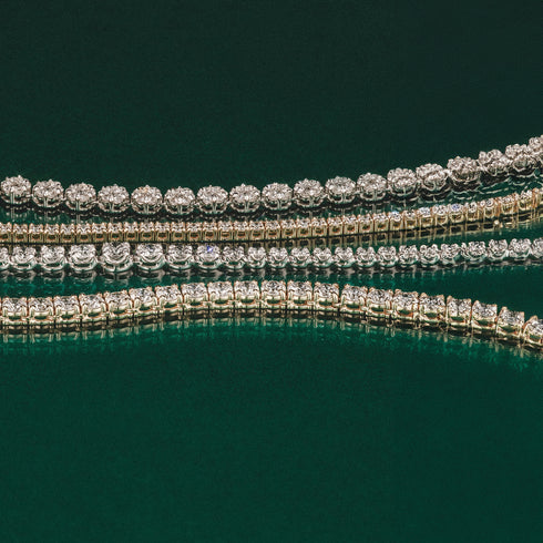 15.00ct Lab Diamond Tennis Necklace 3/4 Set in 9K White Gold G/VS